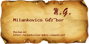 Milankovics Gábor névjegykártya